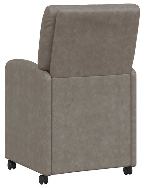 VidaXL Étkező Székek kerekekkel 2 pcs Szürke 57 x 67 x 95 cm Műbőr