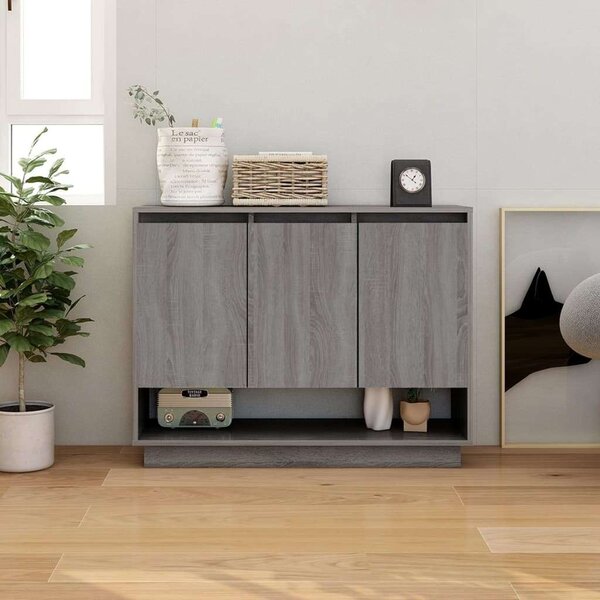 VidaXL szürke sonoma színű forgácslap tálalószekrény 97 x 31 x 75 cm