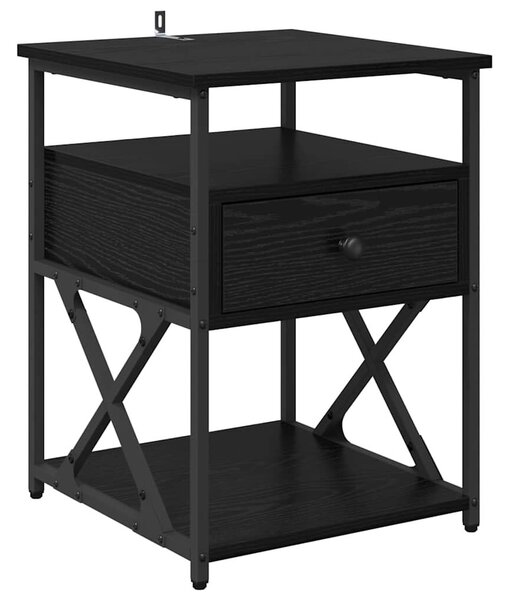 VidaXL Éjjeliszekrény 2 pcs Musta tammi 40 x 42 x 55 cm Faanyag