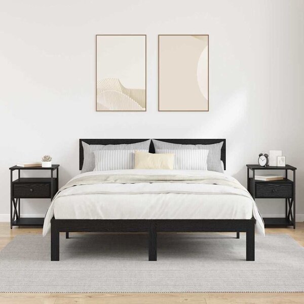 VidaXL Éjjeliszekrény 2 pcs Musta tammi 40 x 42 x 55 cm Faanyag