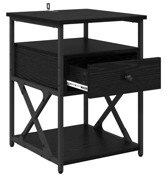 VidaXL Éjjeliszekrény 2 pcs Musta tammi 40 x 42 x 55 cm Faanyag