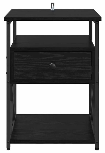 VidaXL Éjjeliszekrény 2 pcs Musta tammi 40 x 42 x 55 cm Faanyag