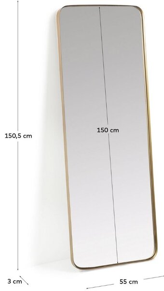 Arany fém fali tükör Kave Home Marco 150,5 x 55 cm