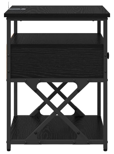 VidaXL Éjjeliszekrény 2 pcs Musta tammi 40 x 42 x 55 cm Faanyag