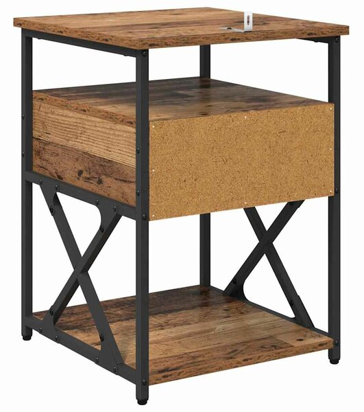 VidaXL Éjjeliszekrény fiókkal 2 pcs Régi fa 40 x 42 x 55 cm Faanyag