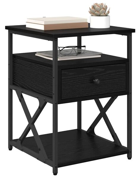 VidaXL Éjjeliszekrény 2 pcs Musta tammi 40 x 42 x 55 cm Faanyag