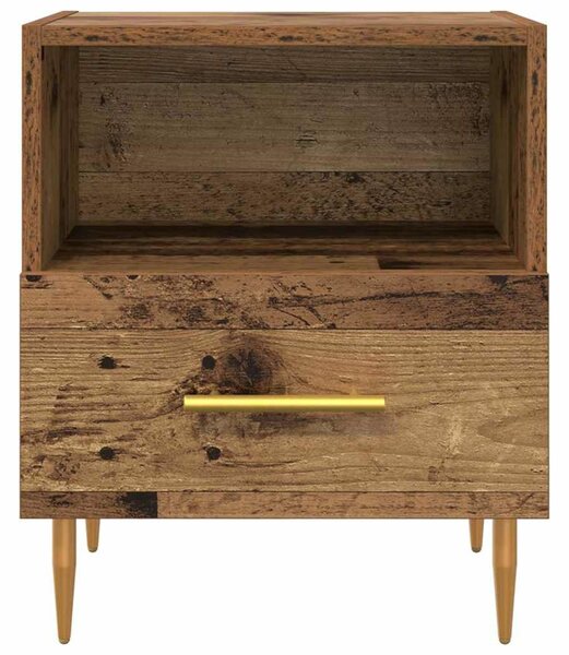 VidaXL Éjjeli asztal fiókkal 2 pcs Régi fa 40 x 35 x 47.5 cm Faanyag