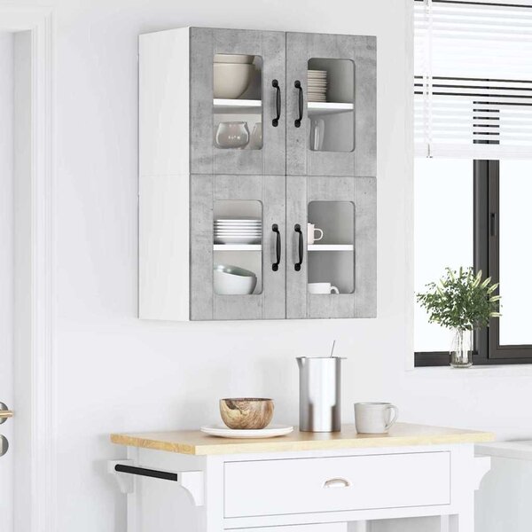 VidaXL Konyhaszekrény 2 pcs Beton Szürke 60 x 31 x 40 cm Faanyag