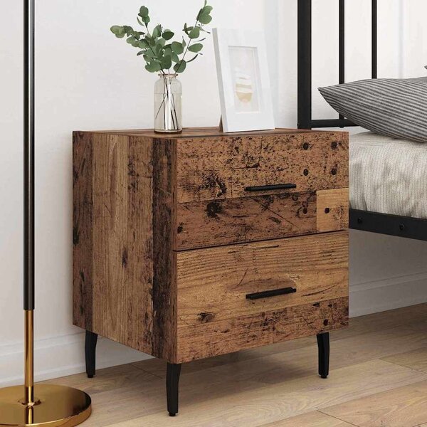 VidaXL Éjjeliszekrény fiókkal 2 pcs Öreg fa 40 x 35 x 47,5 cm Faanyag