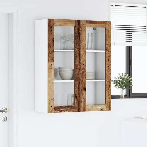 VidaXL Függő szekrény tárolóval Öreg fa 80 x 31 x 100 cm Faanyag