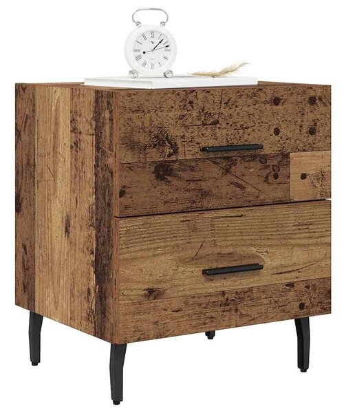 VidaXL Éjjeliszekrény fiókkal 2 pcs Öreg fa 40 x 35 x 47,5 cm Faanyag