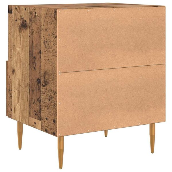 VidaXL Éjjeli asztal fiókkal 2 pcs Régi fa 40 x 35 x 47.5 cm Faanyag