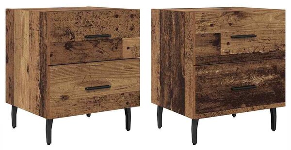 VidaXL Éjjeliszekrény fiókkal 2 pcs Öreg fa 40 x 35 x 47,5 cm Faanyag