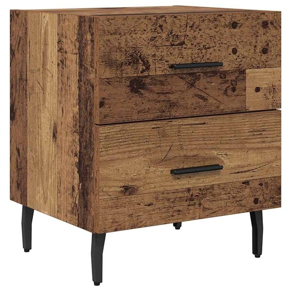 VidaXL Éjjeliszekrény fiókkal 2 pcs Öreg fa 40 x 35 x 47,5 cm Faanyag