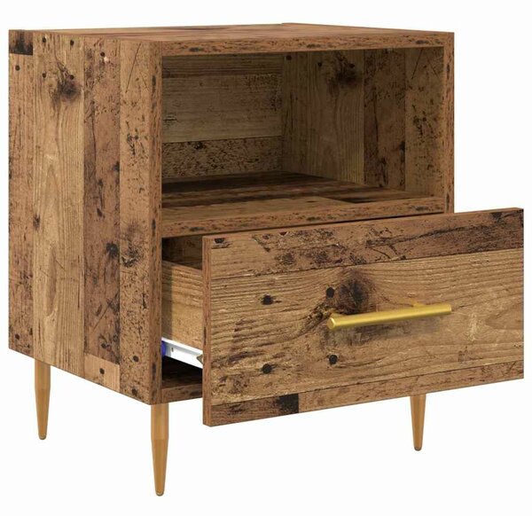 VidaXL Éjjeli asztal fiókkal 2 pcs Régi fa 40 x 35 x 47.5 cm Faanyag