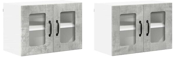 VidaXL Konyhaszekrény 2 pcs Beton Szürke 60 x 31 x 40 cm Faanyag