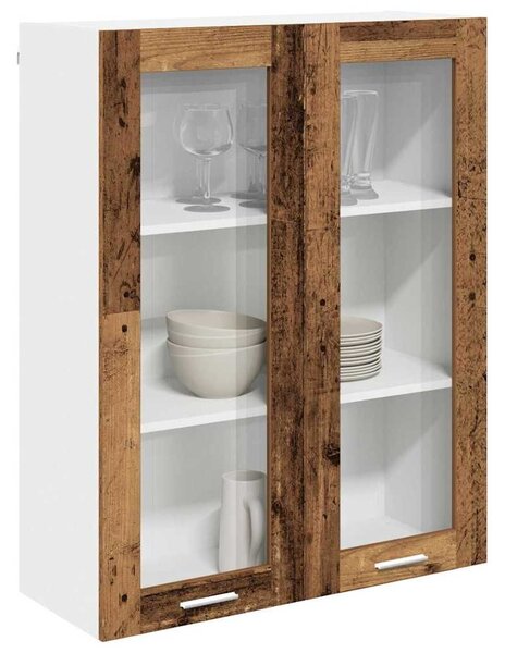 VidaXL Függő szekrény tárolóval Öreg fa 80 x 31 x 100 cm Faanyag