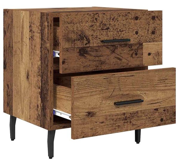 VidaXL Éjjeliszekrény fiókkal 2 pcs Öreg fa 40 x 35 x 47,5 cm Faanyag