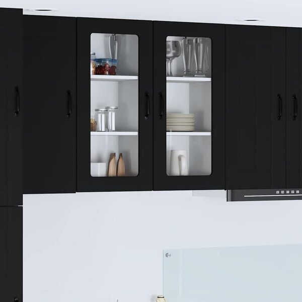 VidaXL Konyhaszekrény 2 pcs Fekete 40 x 31 x 80 cm Faanyag