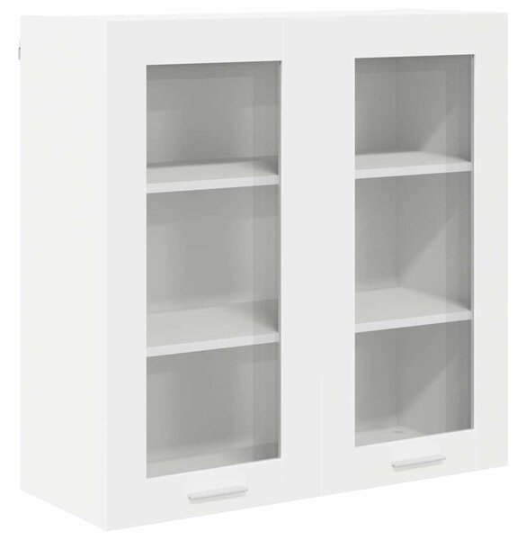 VidaXL Függő szekrény tárolóval ajtóval Fehér 80 x 31 x 80 cm Faanyag