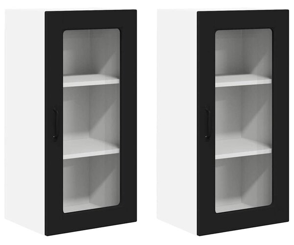 VidaXL Konyhaszekrény 2 pcs Fekete 40 x 31 x 80 cm Faanyag