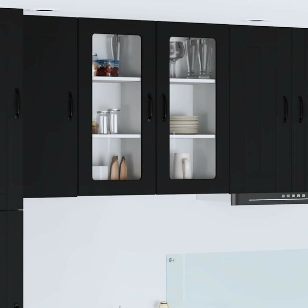 VidaXL Konyhaszekrény 2 pcs Fekete 40 x 31 x 80 cm Faanyag