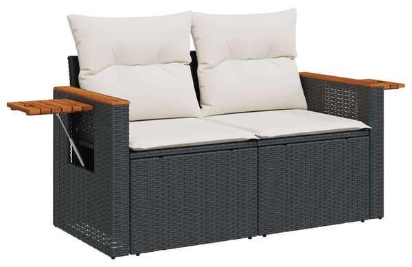 VidaXL Polyrattan Kerti Ülőgarnitúra - 6 részes - Fekete
