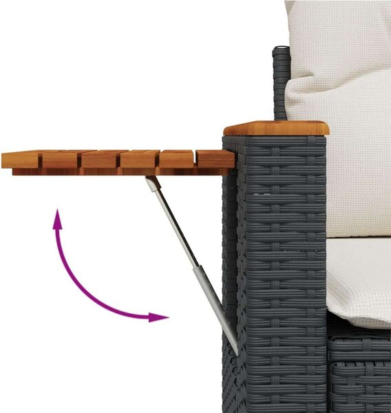 VidaXL Polyrattan Kerti Ülőgarnitúra - 11 részes - Fekete
