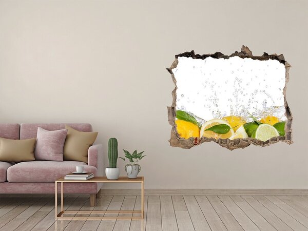 3d-s lyuk vizuális effektusok matrica Citrusfélék és a víz