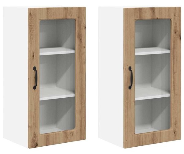 VidaXL Konyhaszekrény 2 pcs Artisan tölgy 40 x 31 x 80 cm Faanyag
