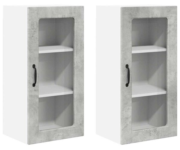 VidaXL Konyhaszekrény 2 pcs Beton Szürke 40 x 31 x 80 cm Faanyag