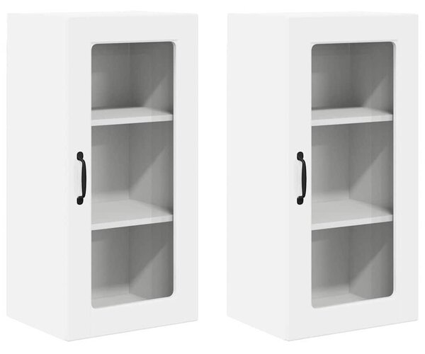 VidaXL Konyhaszekrény 2 pcs Magas Fényű Fehér 40 x 31 x 80 cm Faanyag