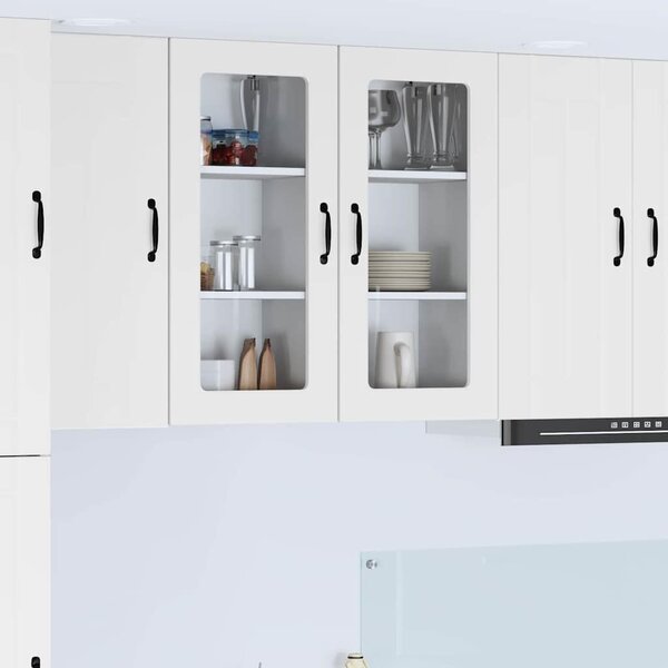 VidaXL Konyhaszekrény 2 pcs Magas Fényű Fehér 40 x 31 x 80 cm Faanyag