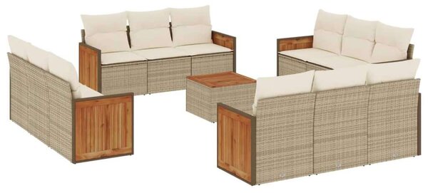 VidaXL Polyrattan Kerti Ülőgarnitúra - 13 részes - Bézs