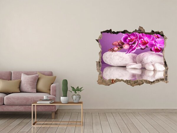3d-s lyuk vizuális effektusok matrica Rózsaszín orchidea