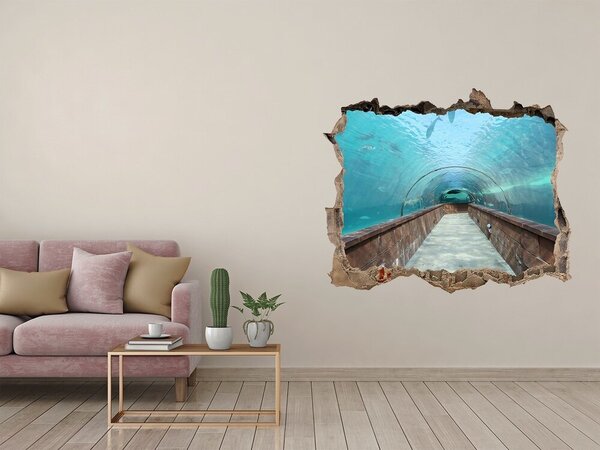 3d-s lyuk vizuális effektusok matrica Az alagút akvárium