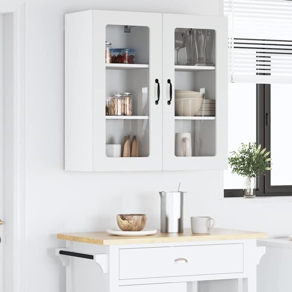 VidaXL Konyhaszekrény 2 pcs Magas Fényű Fehér 40 x 31 x 80 cm Faanyag