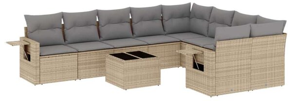 VidaXL Polyrattan Kerti Ülőgarnitúra - 10 részes - Bézs