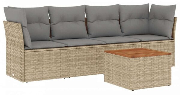 VidaXL Polyrattan Kerti Ülőgarnitúra - 5 részes - Bézs