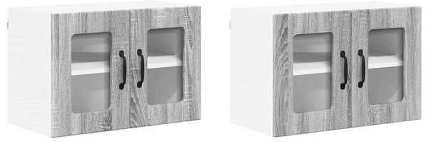 VidaXL Konyhaszekrény 2 pcs Szürke Sonoma 60 x 31 x 40 cm Faanyag