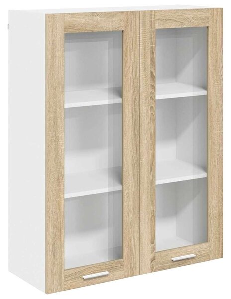 VidaXL Függő szekrény tárolóval Sonoma tölgy 80 x 31 x 100 cm Faanyag