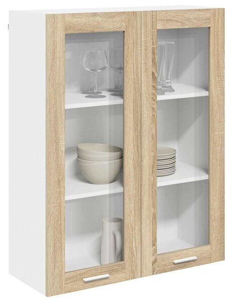 VidaXL Függő szekrény tárolóval Sonoma tölgy 80 x 31 x 100 cm Faanyag