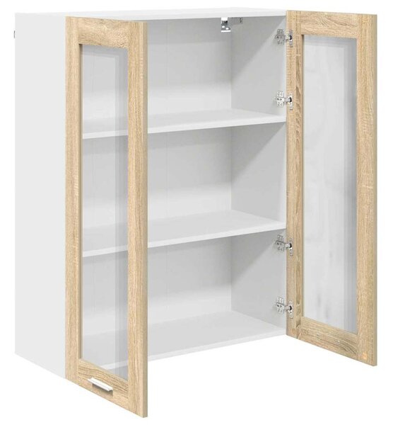 VidaXL Függő szekrény tárolóval Sonoma tölgy 80 x 31 x 100 cm Faanyag