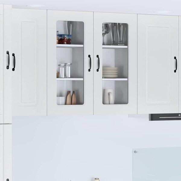 VidaXL Fali konyhaszekrény 2 pcs Magas Fényű Fehér 40 x 31 x 80 cm