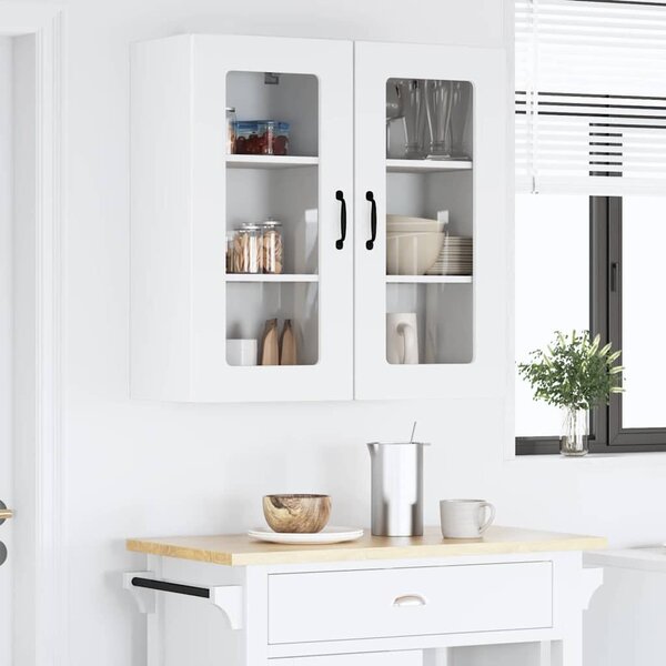 VidaXL Fali konyhaszekrény 2 pcs Magas Fényű Fehér 40 x 31 x 80 cm