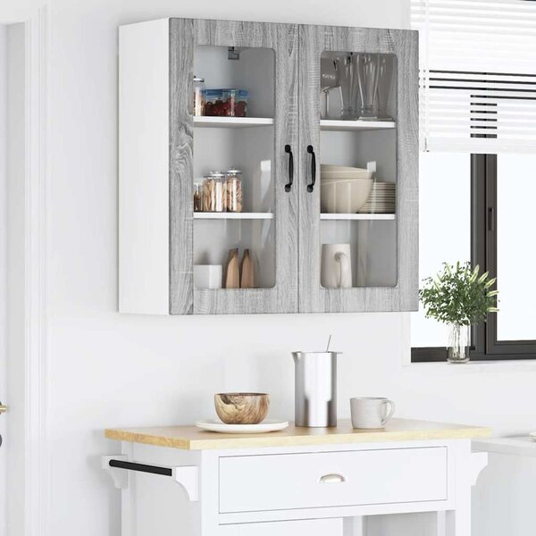 VidaXL Konyhaszekrény 2 pcs Szürke Sonoma 40 x 31 x 80 cm Faanyag
