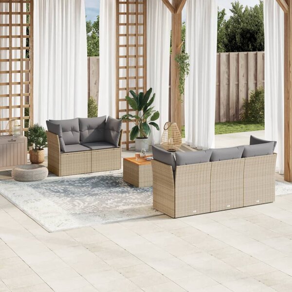 VidaXL Polyrattan Kerti Ülőgarnitúra - 6 részes