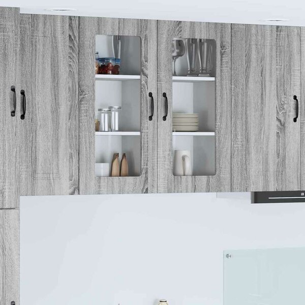 VidaXL Fali konyhaszekrény 2 pcs Szürke Sonoma 40 x 31 x 80 cm Faanyag