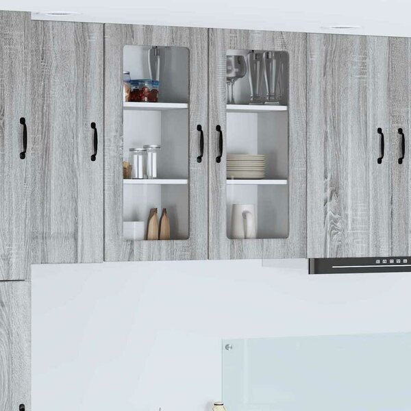 VidaXL Konyhaszekrény 2 pcs Szürke Sonoma 40 x 31 x 80 cm Faanyag