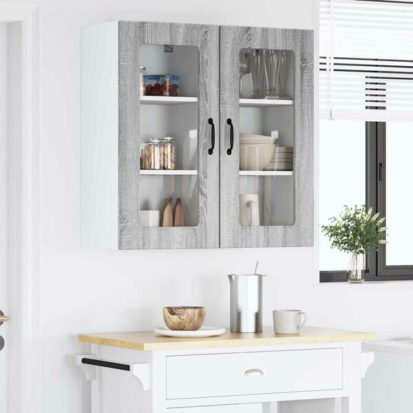 VidaXL Fali konyhaszekrény 2 pcs Szürke Sonoma 40 x 31 x 80 cm Faanyag